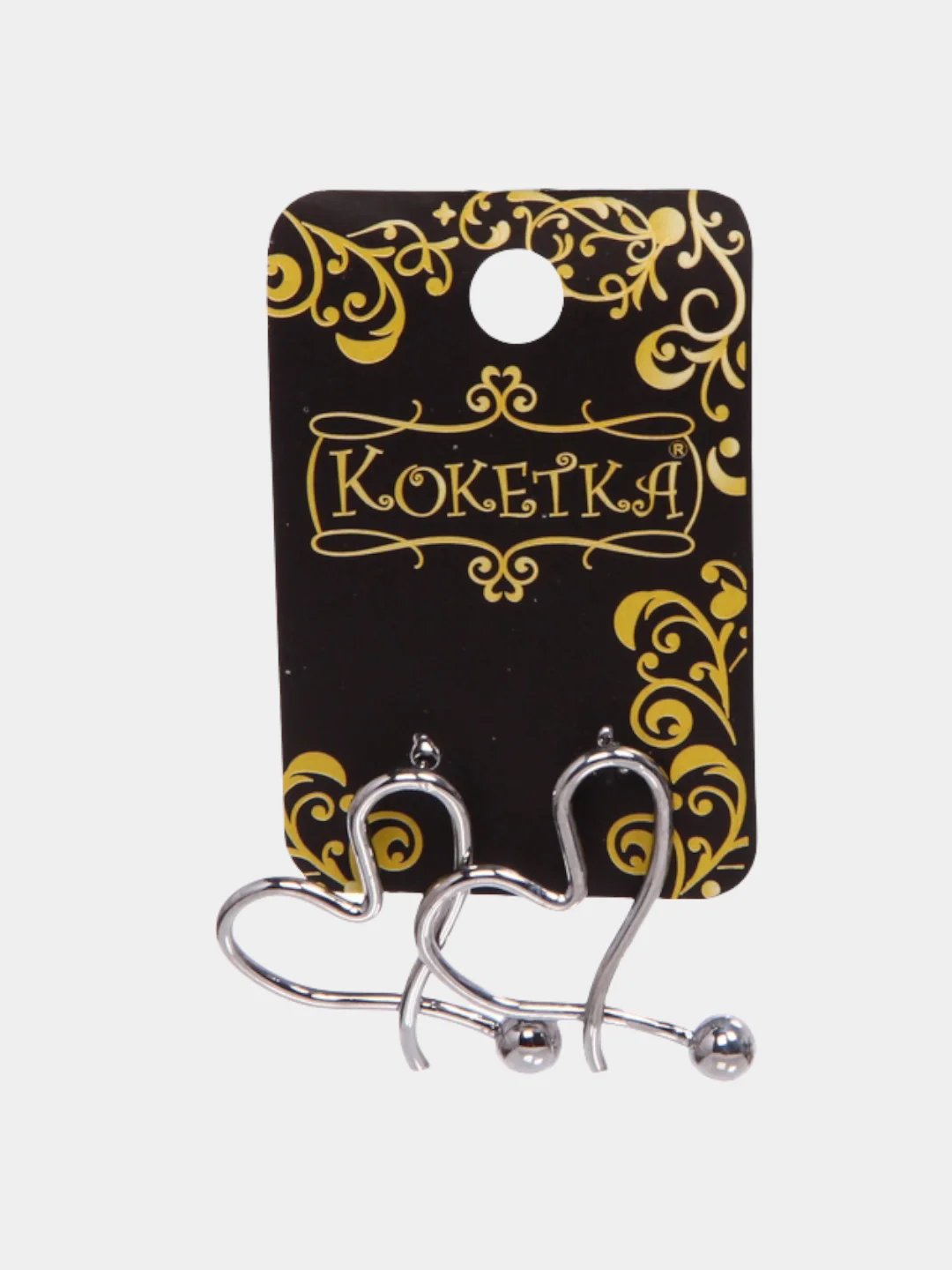 Серьги сердечки, серьги кольца, вечерние нарядные сережки
