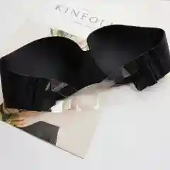 Черный бесшовный бюстгальтер, без косточек и лямок, с пуш-ап
