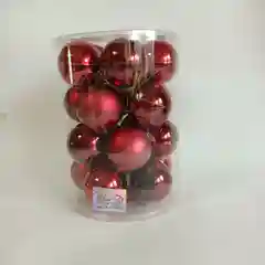 Алый набор ёлочных шаров из стекла, 6 см, 20 штук