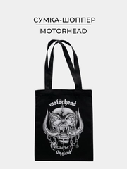 Черная тканевая сумка шоппер (экосумка) с принтом MOTORHEAD МОТОРХЕД
