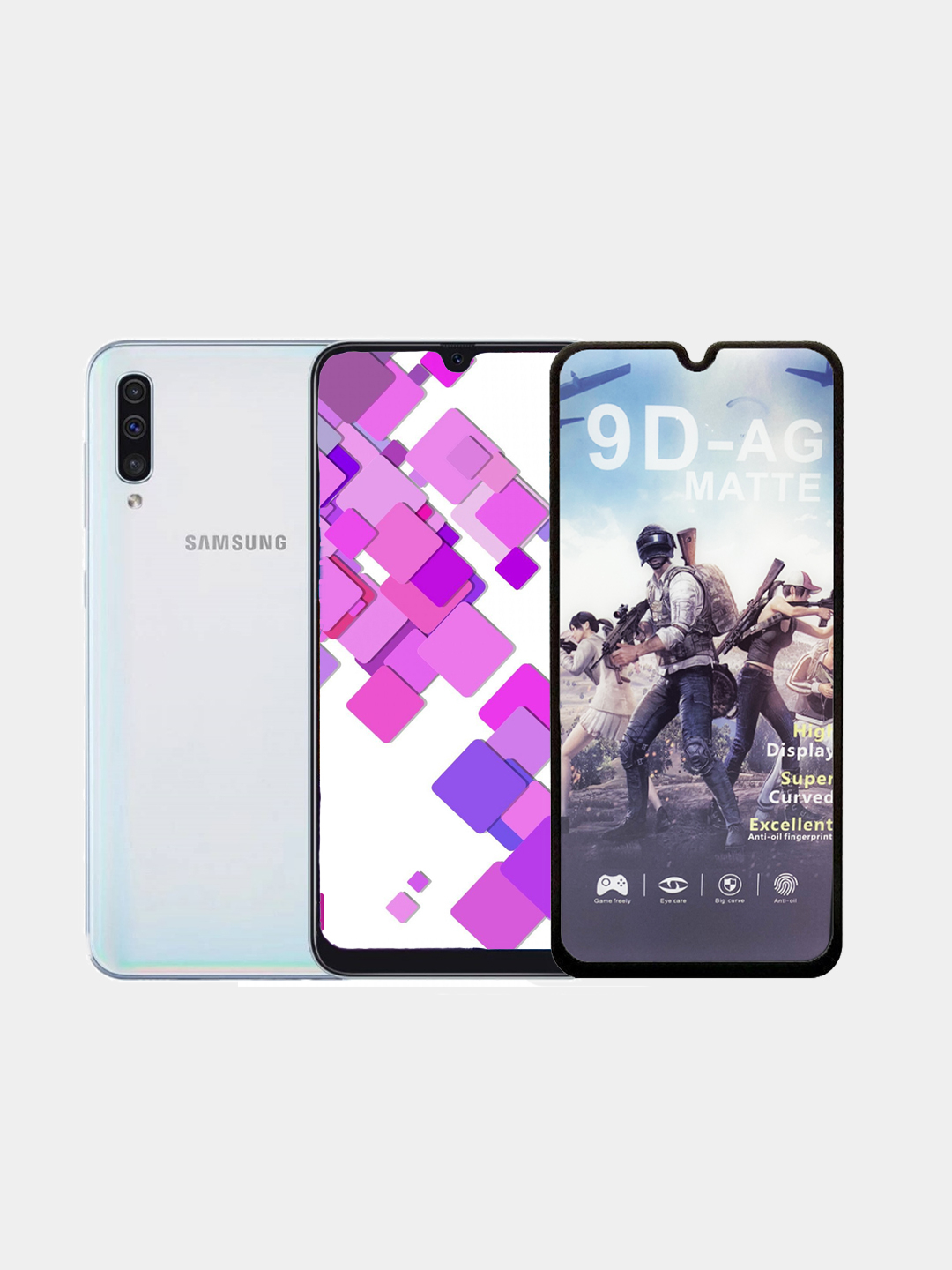 Матовое защитное стекло Samsung Galaxy A50 A50s A30 A30s A20 с яркими  глянцевыми краями! купить по цене 257 ₽ в интернет-магазине Магнит Маркет