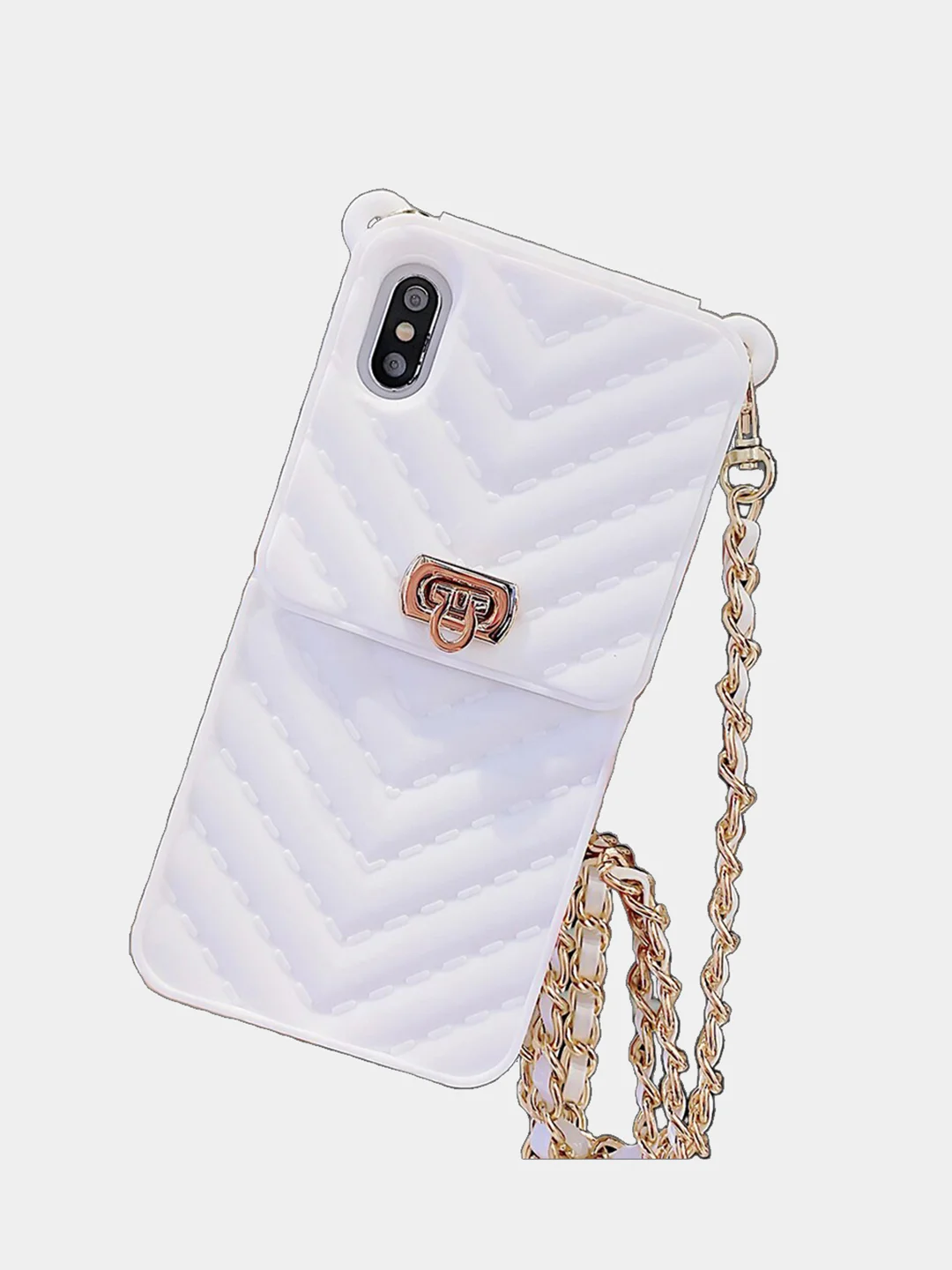 Белый сумка-чехол для iPhone 11, 12, 12 Pro, 12 Mini, силиконовая, флип с цепочкой