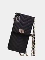 Черный сумка-чехол для iPhone 11, 12, 12 Pro, 12 Mini, силиконовая, флип с цепочкой