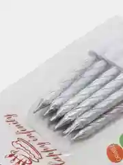 Серебряный набор свечей для торта / свечи 10шт
