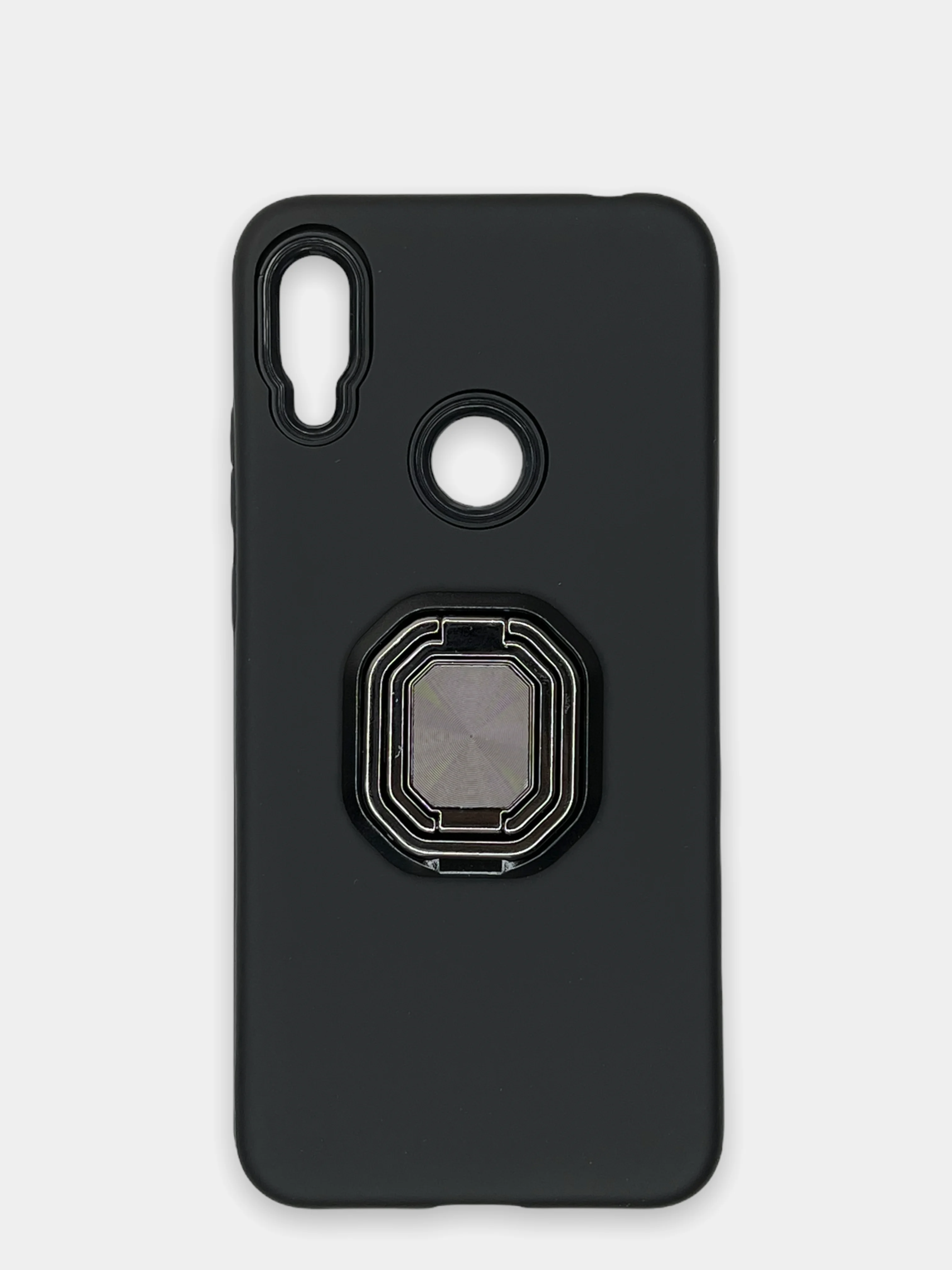 Черный чехол Honor 8A / 8A Prime / Huawei Y6 2019 / Y6 Prime 2019, с металлическим кольцом