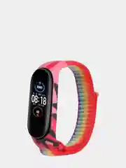Фуксия ремешок нейлоновый для Xiaomi mi band 3, 4, 5, 6 на липучке