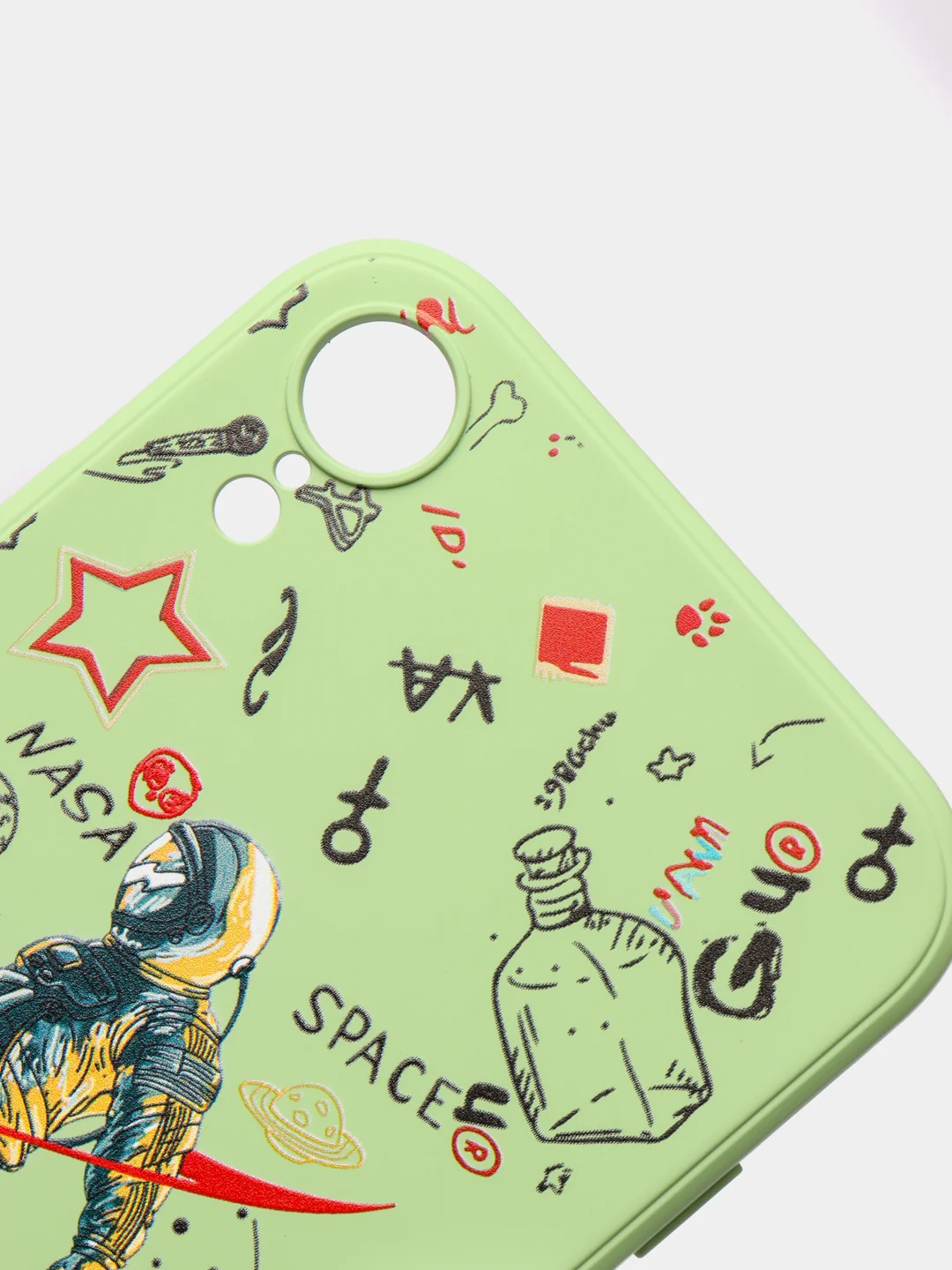 Бирюзовый чехол "NASA" для iPhone 7/8 Plus/X/XS/XR Max/11 Pro Max/12/13 Pro max/mini