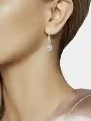 Серьги с подвеской-камнем из фианита классические