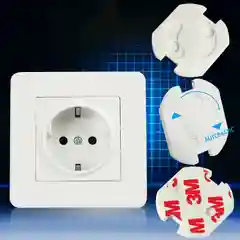 Заглушка для розетки поворотная, пластиковая (4 штуки)