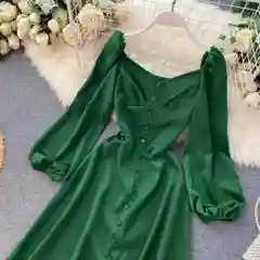 Лесной зеленый вечернее платье
