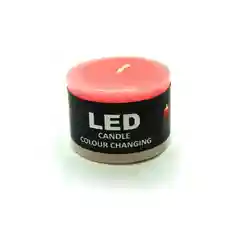 Голубой свеча с led-подсветкой широкая, из парафина, цилиндрическая