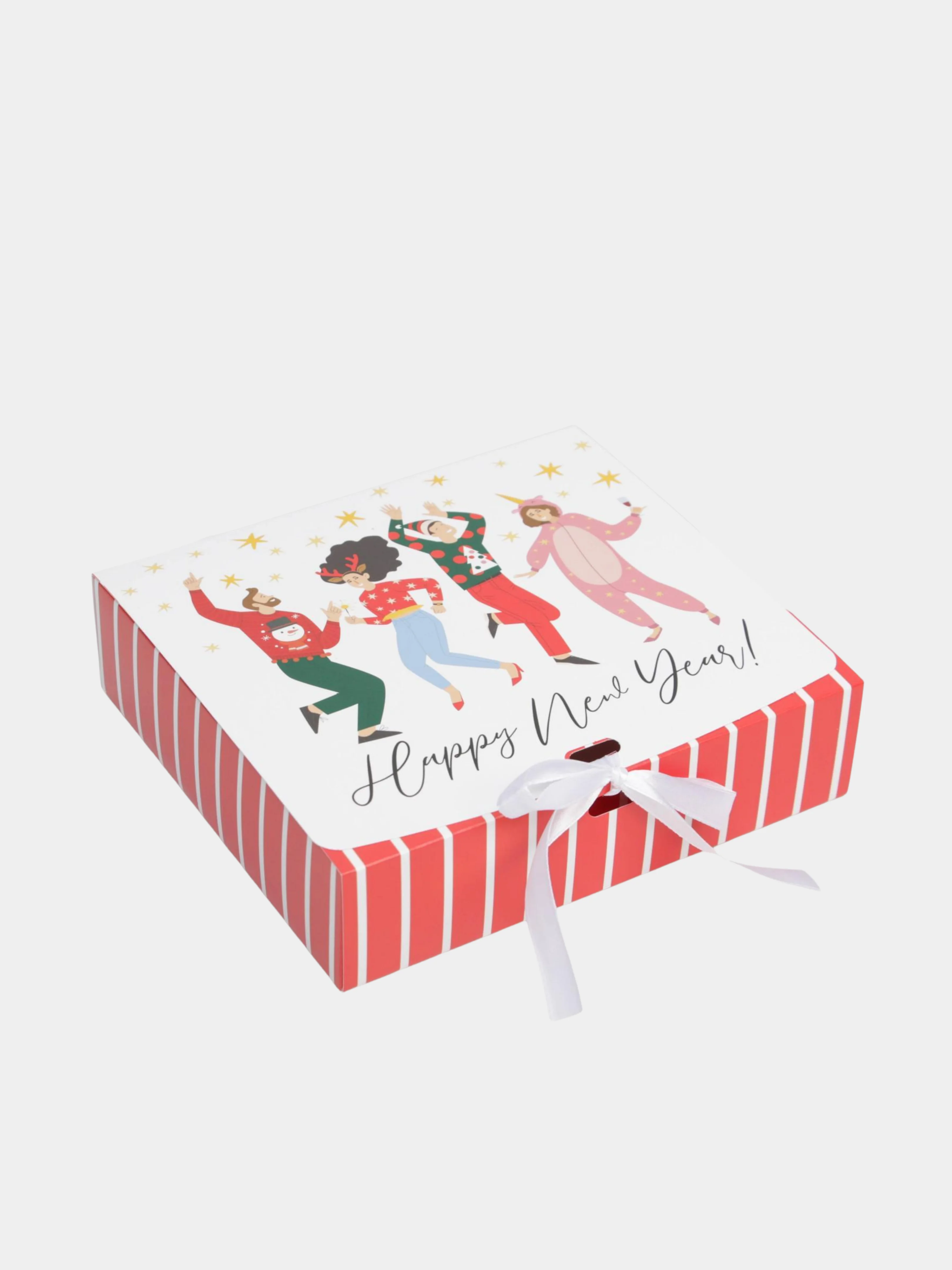 Красный складная коробка подарочная Happy NY, 20 х 18 х 5 см