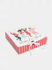 Красный складная коробка подарочная Happy NY, 20 х 18 х 5 см