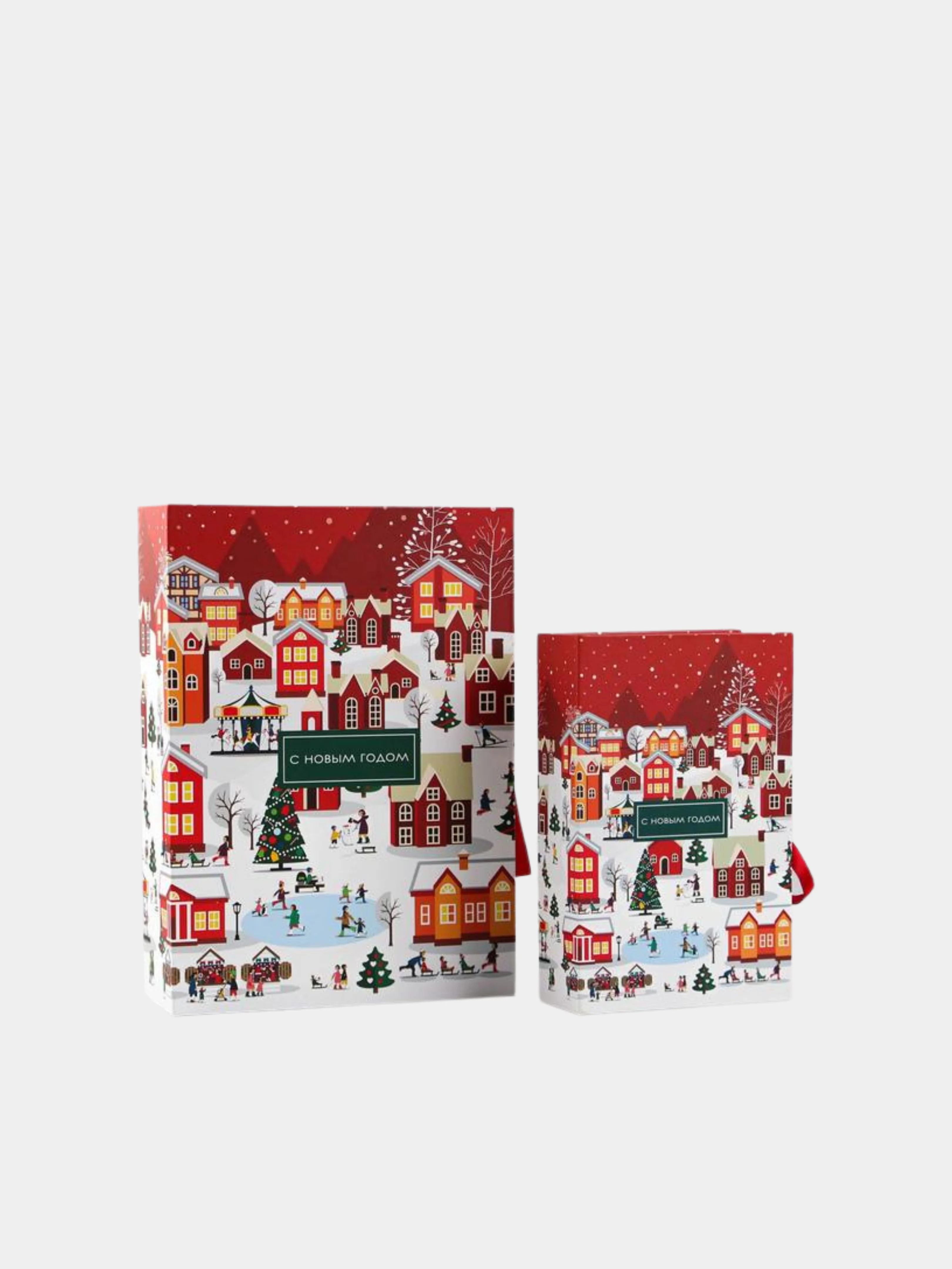 Алый коробка - книга "Новый год", 20 х 12.5 х 5 см