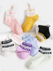 Носки женские, короткие, с надписью, 3 пары