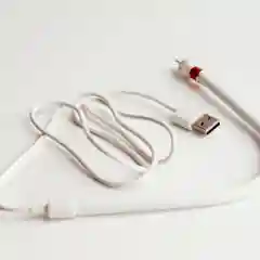 Белый кабель для зарядки телефона, Lightning, 2.4А, передача данных, с функцией подставки