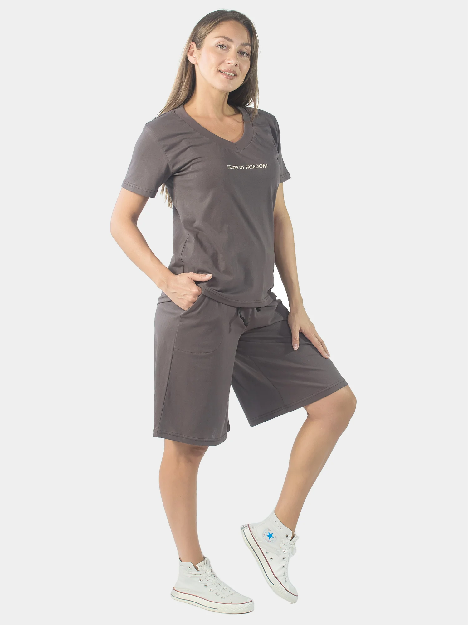 Костюм женский sense of freedom КК1431П3 коричневый, KLERY