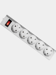 Сетевой фильтр Defender PowerS 18, 1,8 м, белый, 5 розеток