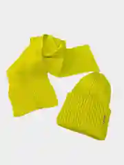 Лимонный комплект шапка бини и снуд