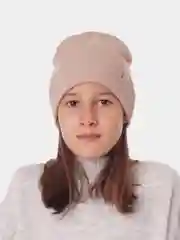 Бежевый шапка для девочки HiBy, бини