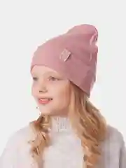 Пудровый шапка для девочки HiBy, бини