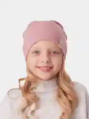 Пудровый шапка для девочки HiBy, бини