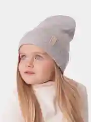 Серый меланж шапка для девочки HiBy, бини