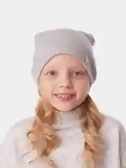 Серый меланж шапка для девочки HiBy, бини