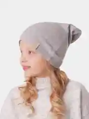 Серый меланж шапка для девочки HiBy, бини