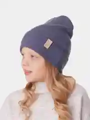Синий меланж шапка для девочки HiBy, бини