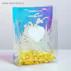 Голубой пакет из голографического пластика Perfect
