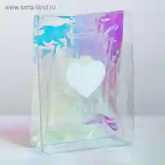 Голубой пакет из голографического пластика Perfect