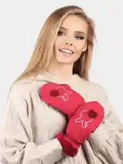 Красный варежки женские / Варежки непромокаемые, несколько расцветок / Теплые варежки на меху