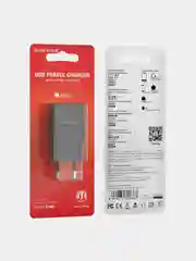 Черный блок питания 1A / Зарядное устройство 1USB Borofone BA19A, интеллектуальная идентификация