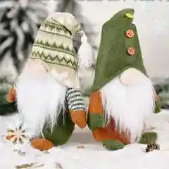Бежевый новогодний гномик,  гном tomte, гном nisse