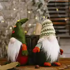 Бежевый новогодний гномик,  гном tomte, гном nisse