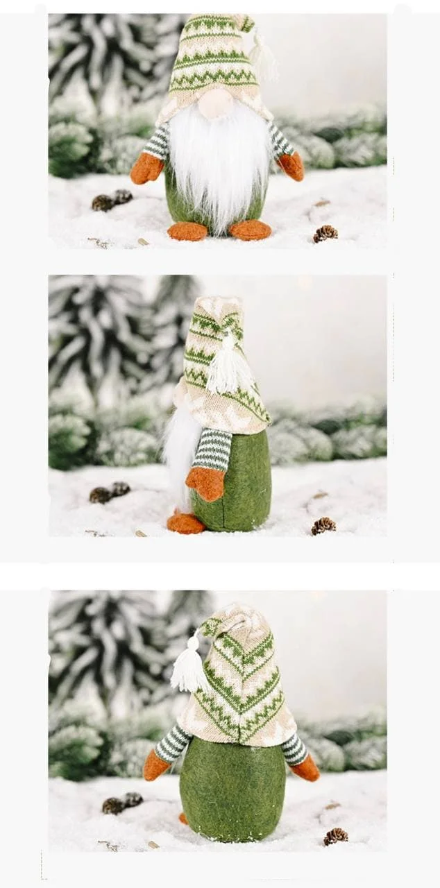 Бежевый новогодний гномик,  гном tomte, гном nisse