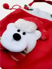 Белый новогодний мешочек для подарков, новогодняя сумка для подарков, новогодняя упаковка