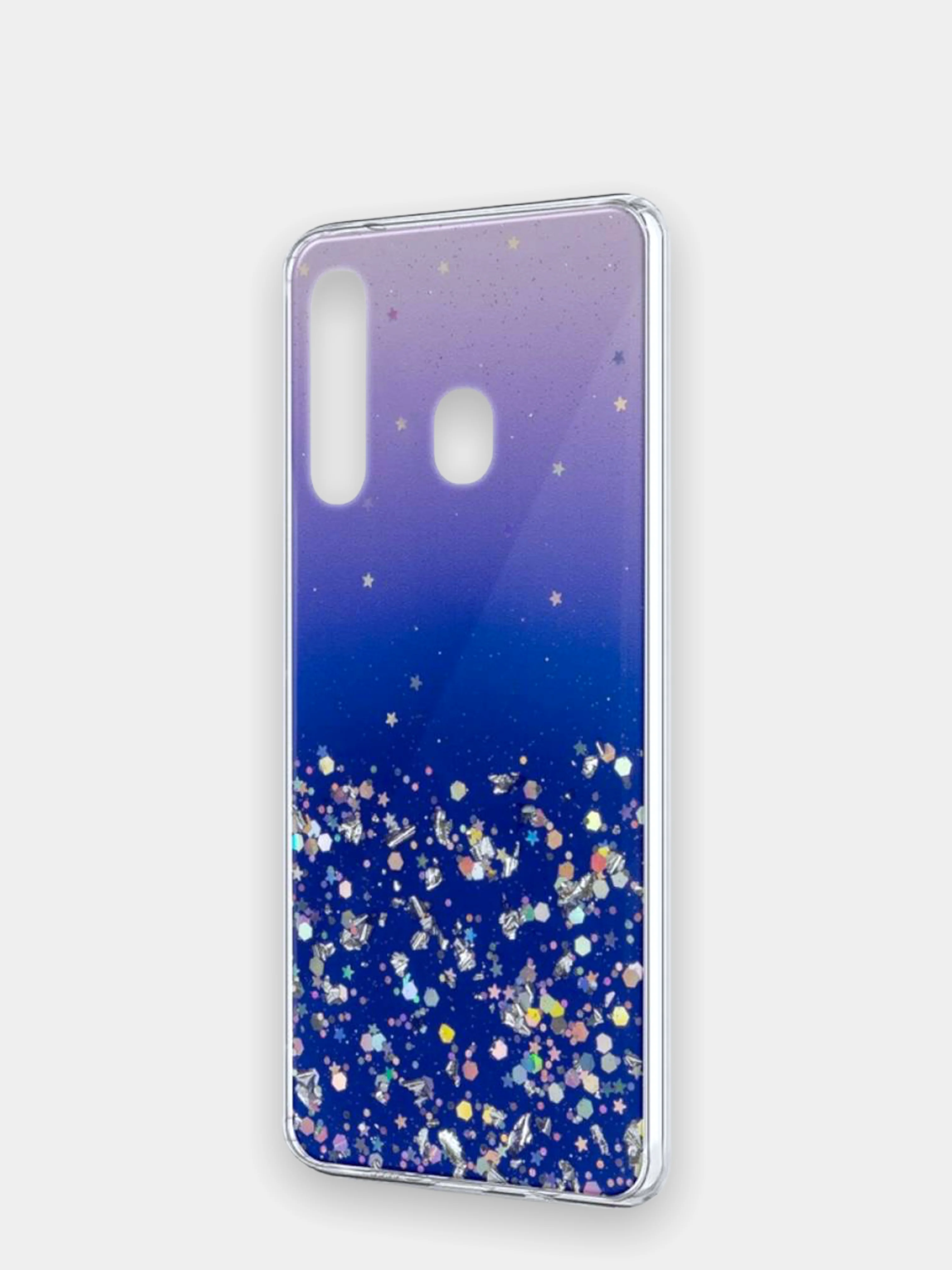 Фиолетовый samsung Galaxy A60, Самсунг Галакси А60, чехол силиконовый с блестками