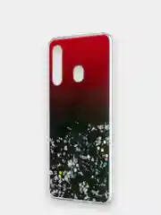 Багровый samsung Galaxy A60, Самсунг Галакси А60, чехол силиконовый с блестками