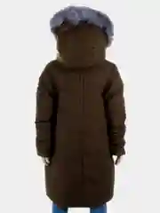 Зелёный хаки детская зимняя стильная куртка для девочки, 9-12 лет