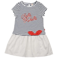 Платье  Mini Maxi    для девочки с коротким рукавом. белое /полоска