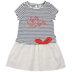 Платье  Mini Maxi    для девочки с коротким рукавом. белое /полоска