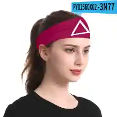 Тёмно-розовый повязка на голову "Игра в кальмара"