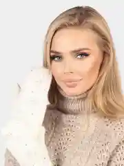 Молочный варежки женские, со стразами