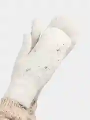 Серый варежки женские, со стразами