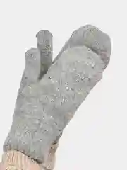 Тёмно-серый варежки женские, со стразами