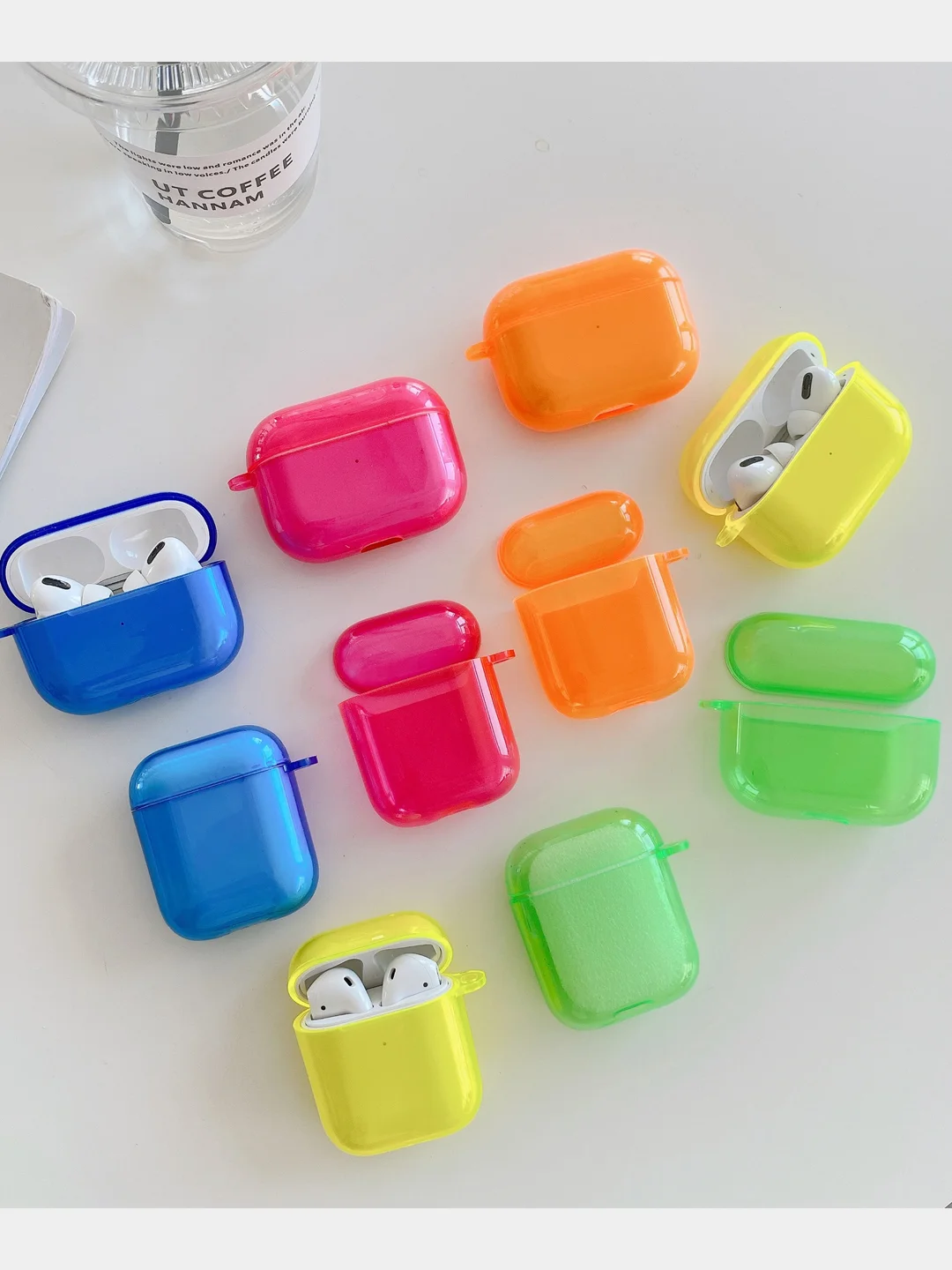 Бирюзовый силиконовый чехол для AirPods 1/2, Pro, неон