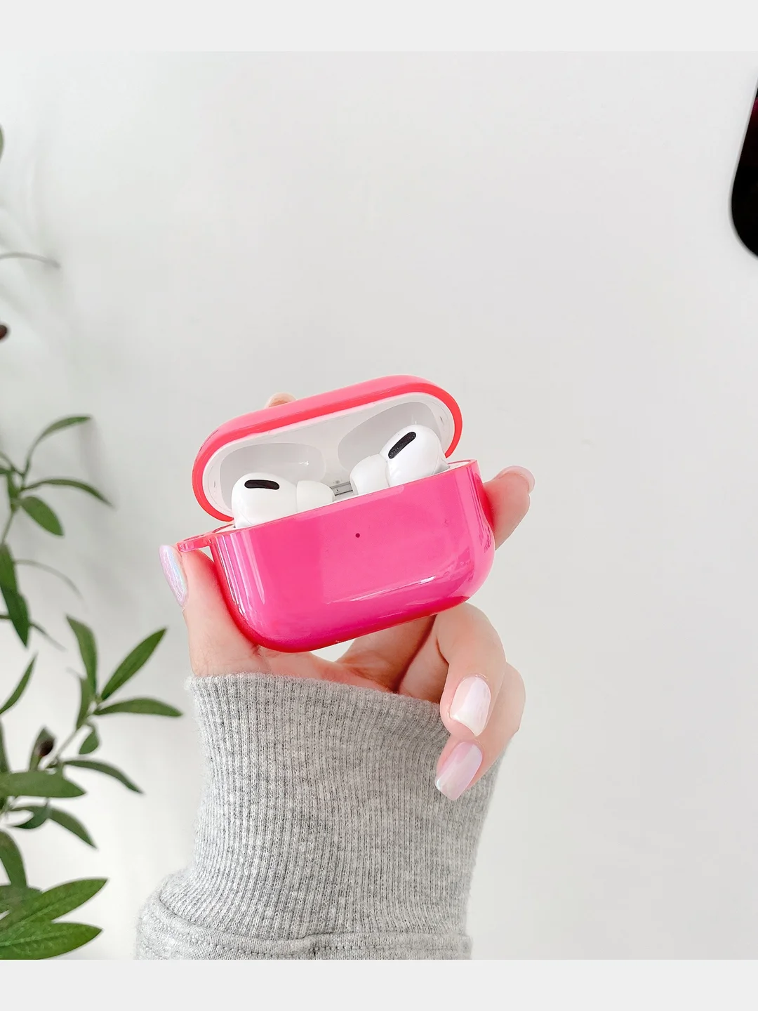 Розовый силиконовый чехол для AirPods 1/2, Pro, неон