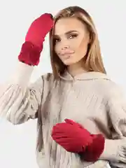 Красный варежки женские / Варежки непромокаемые, несколько расцветок / Теплые варежки на меху